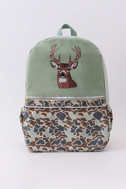 Mochila con estampado de ciervos y camuflaje