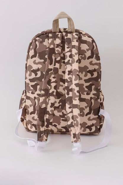 Camouflage duck embroidery canvas backpack
