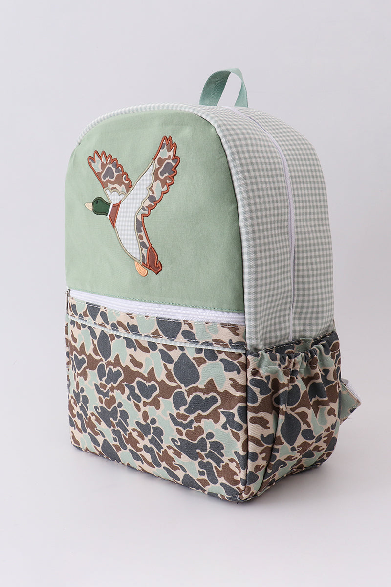 Mochila con estampado de pato de camuflaje