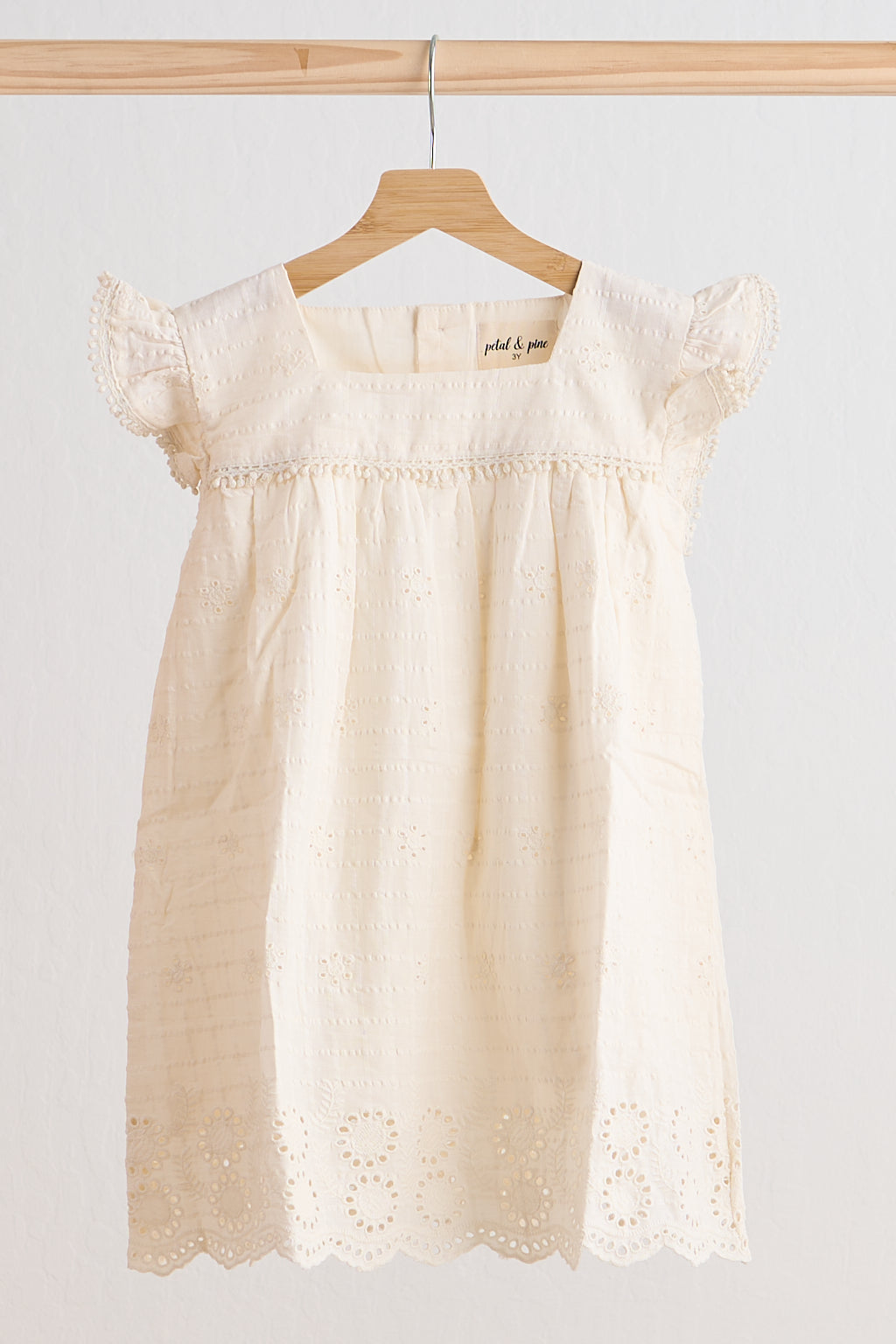 White lace flutter sleeve girl dress - Ella Jane Lifestyle Boutique