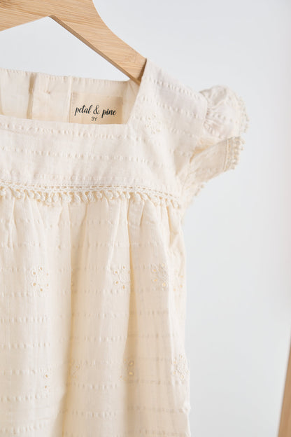 White lace flutter sleeve girl dress - Ella Jane Lifestyle Boutique