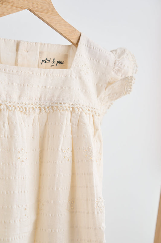 White lace flutter sleeve girl dress - Ella Jane Lifestyle Boutique