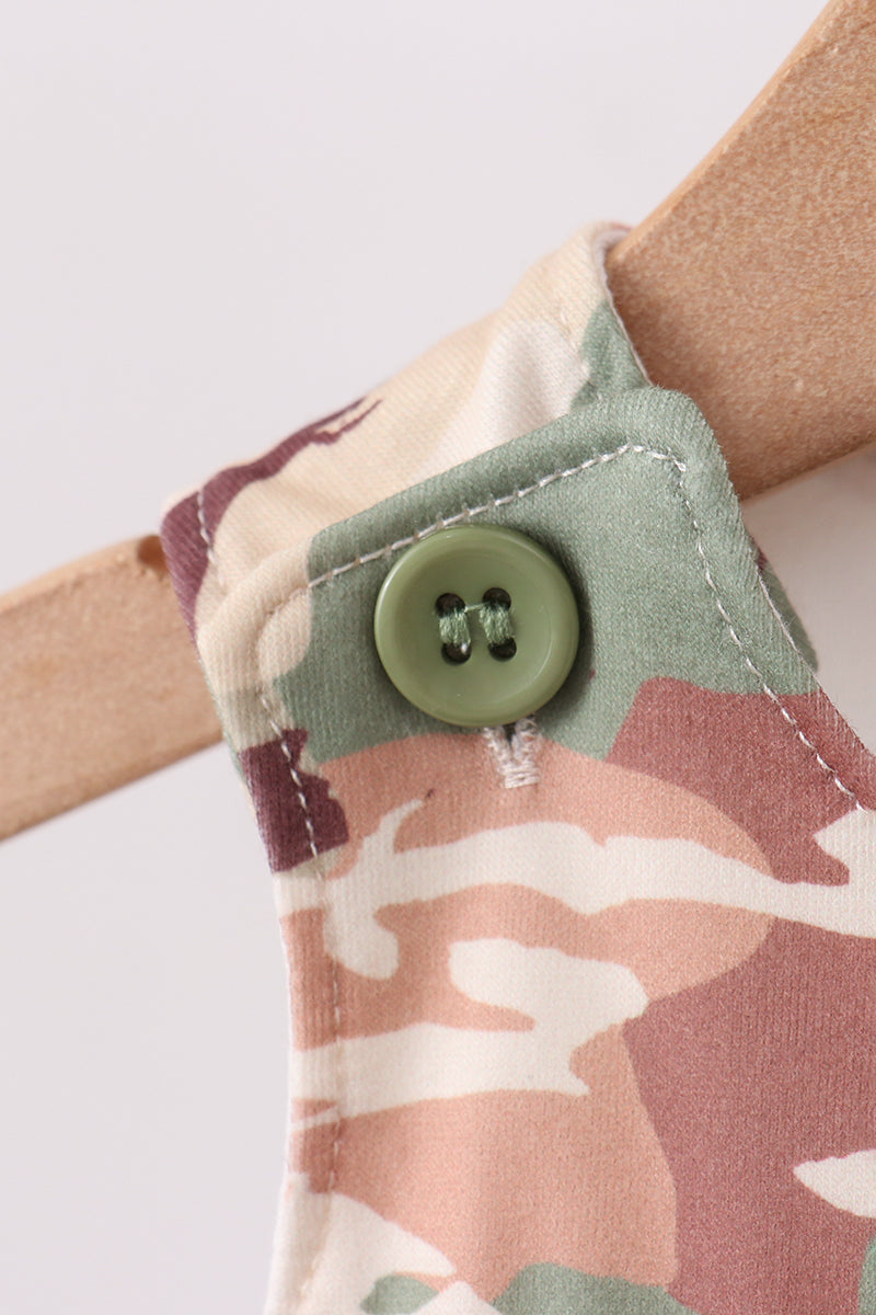 Duck Camo Embroidered Knit Baby Boy Bubble