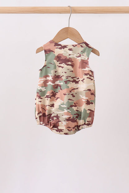 Duck Camo Embroidered Knit Baby Boy Bubble