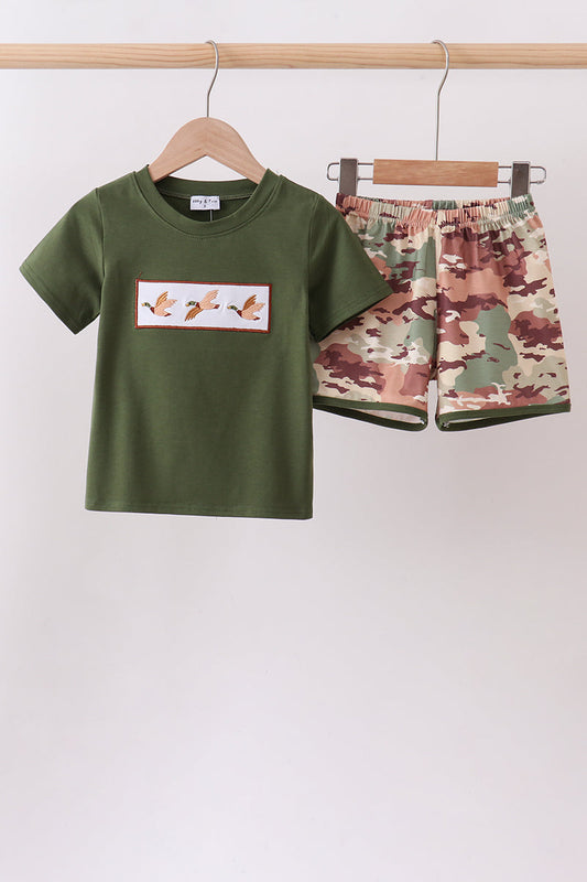 Duck Camo Embroidered Knit Boys Set