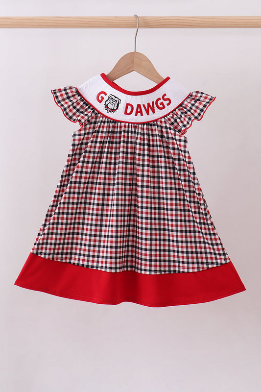 Vestido a cuadros con bordado de Georgia Go Dawgs