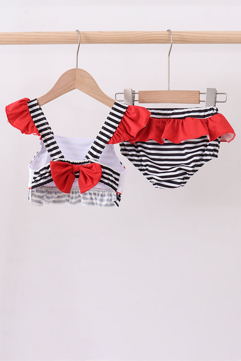 Georgia go dawgs embroidery stripe 2pc swimsuit