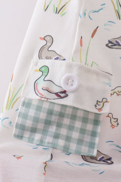 Green Duck Knit Baby Boy Jon Jon