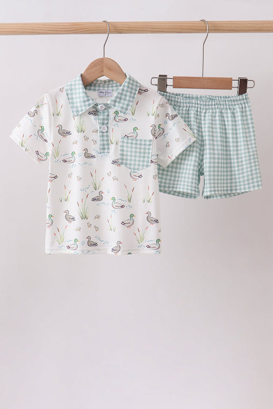 Green Duck Knit Boys Set