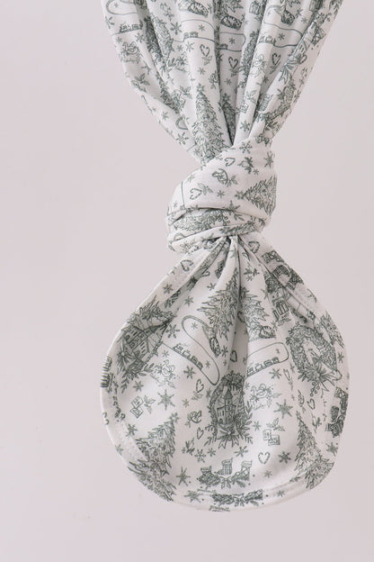 Green christmas tree print infant gown
