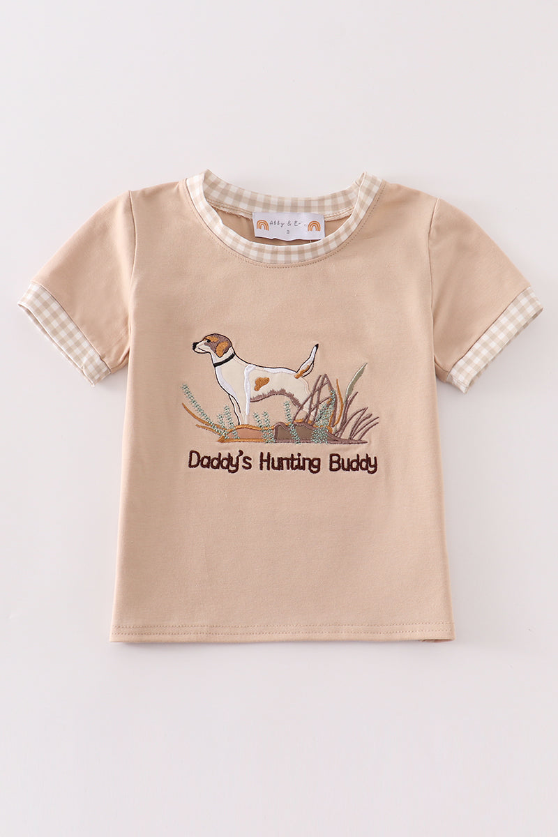 Daddy's hunting buddy embroidery boy top - Ella Jane Lifestyle Boutique