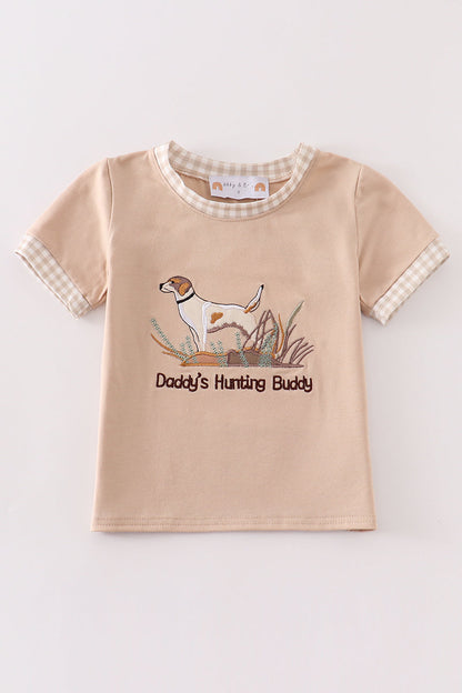 Daddy's hunting buddy embroidery boy top - Ella Jane Lifestyle Boutique