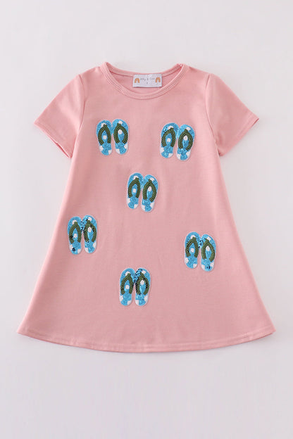 Teal slipper sequin mom&me dress - Ella Jane Lifestyle Boutique