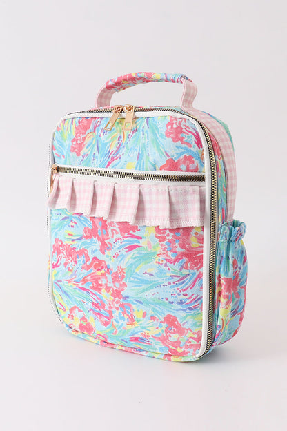 Green floral ruffle lunch bag - Ella Jane Lifestyle Boutique