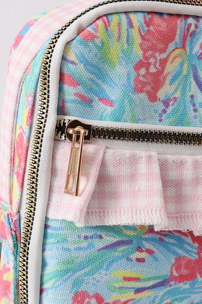Green floral ruffle lunch bag - Ella Jane Lifestyle Boutique