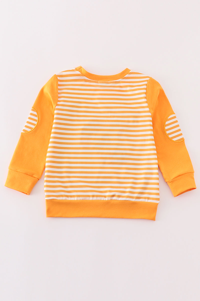 Yellow stripe thanksgiving turkey french knot boy top - Ella Jane Lifestyle Boutique