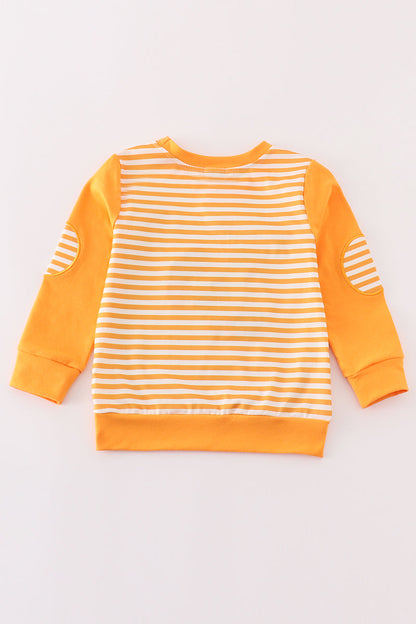 Yellow stripe thanksgiving turkey french knot boy top - Ella Jane Lifestyle Boutique