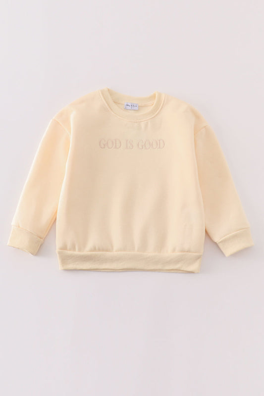 Cream god is good embroidery mom&me fleece sweatshirt - Ella Jane Lifestyle Boutique