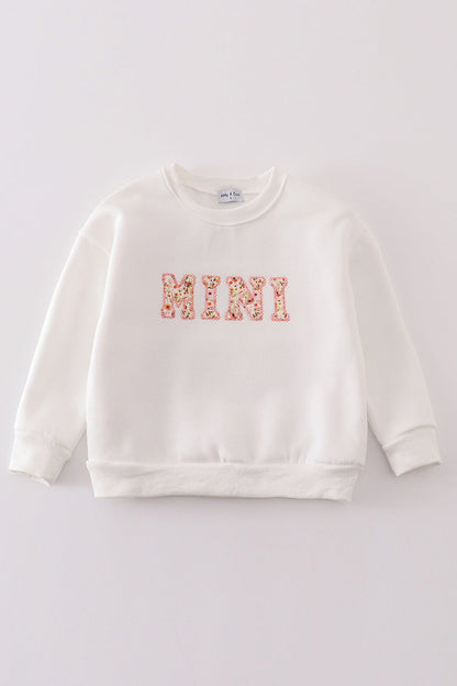 White MAMA&MINI applique fleece mom&me sweatshirt - Ella Jane Lifestyle Boutique