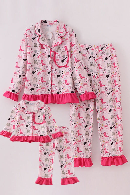 Magenta music fan mom&me pajamas set - Ella Jane Lifestyle Boutique