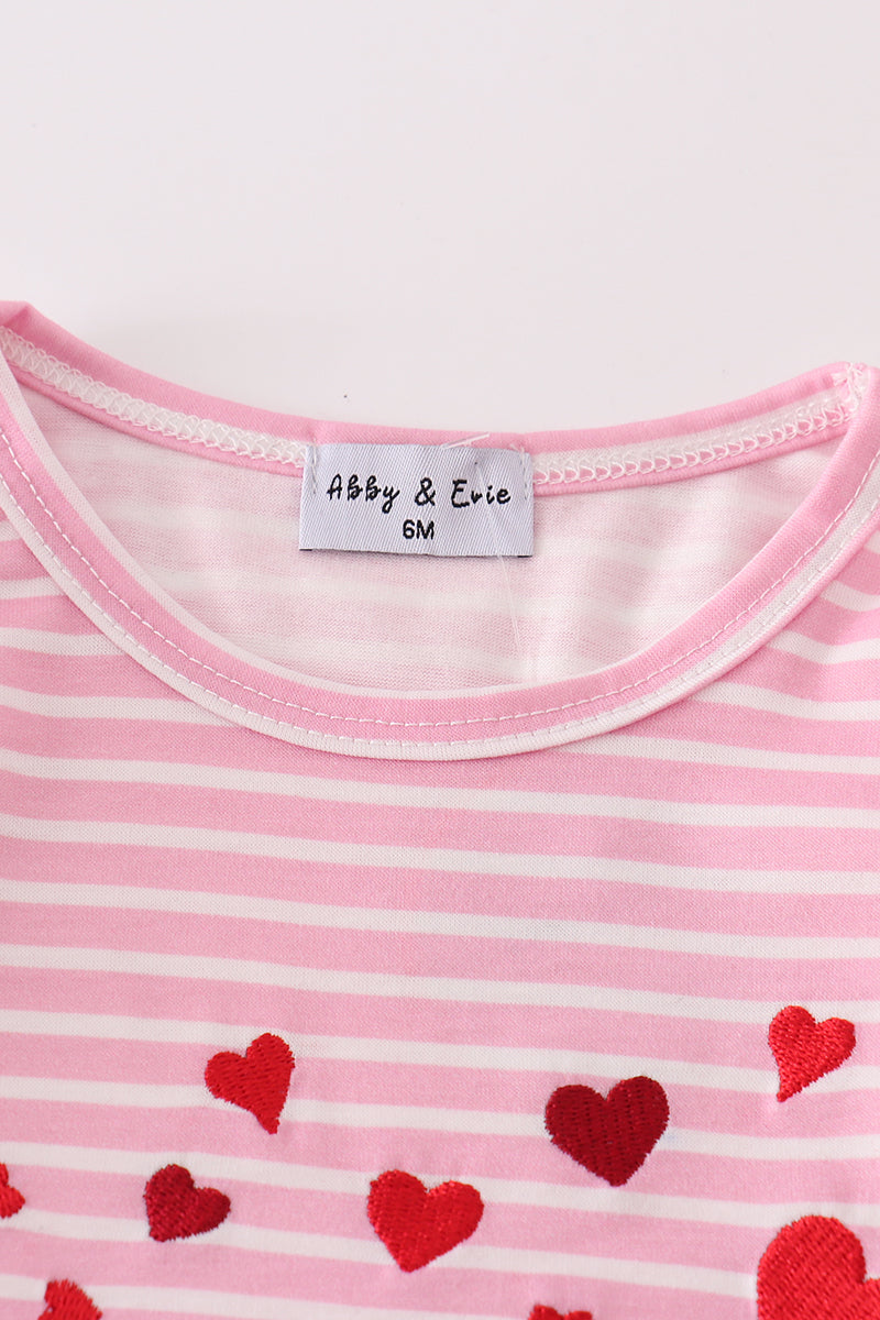 Valentine's day fire truck applique girl bloomer set - Ella Jane Lifestyle Boutique