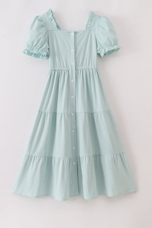 Blue tiered ruffle mom dress - Ella Jane Lifestyle Boutique