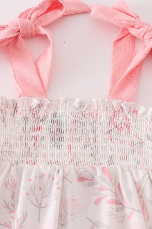 Pink Blush Meadow smocked girl bloomer set - Ella Jane Lifestyle Boutique