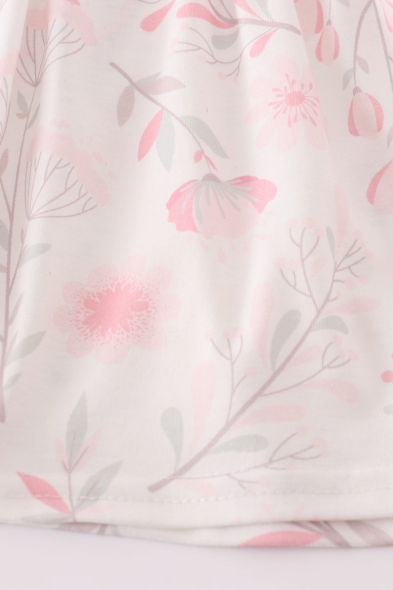 Pink Blush Meadow smocked girl bloomer set - Ella Jane Lifestyle Boutique