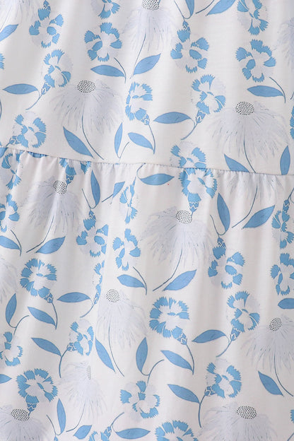 Blue Porcelain Petals print smocked mom&me dress - Ella Jane Lifestyle Boutique