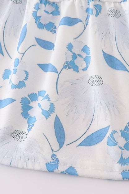 Blue Porcelain Petals print smocked mom&me dress - Ella Jane Lifestyle Boutique