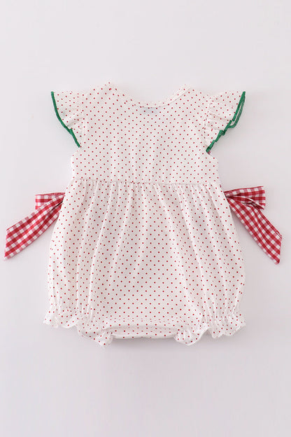 Strawberries applique girl bubble