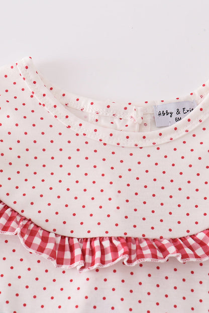 Strawberries applique girl bloomers set