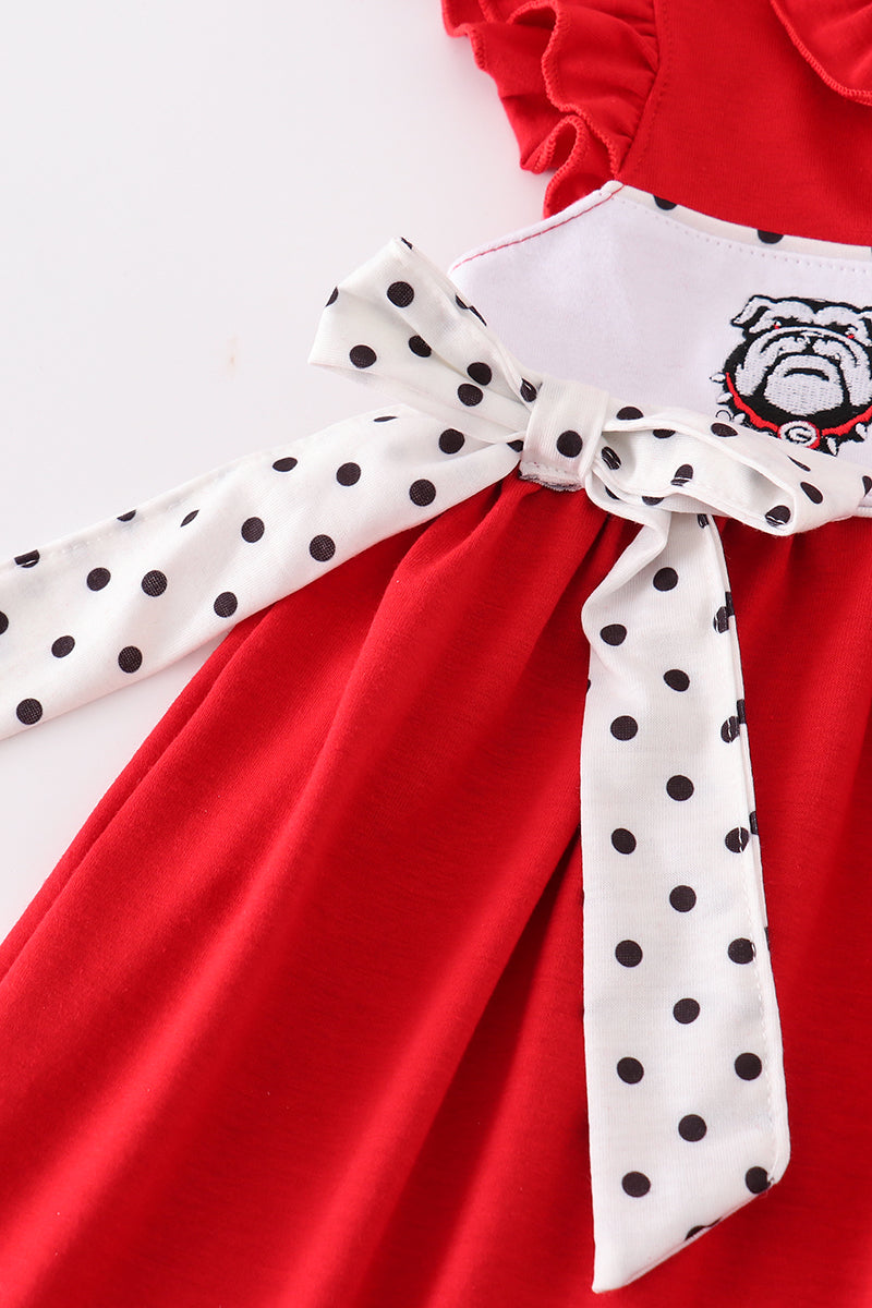Red go dawgs embroidery dress - Ella Jane Lifestyle Boutique
