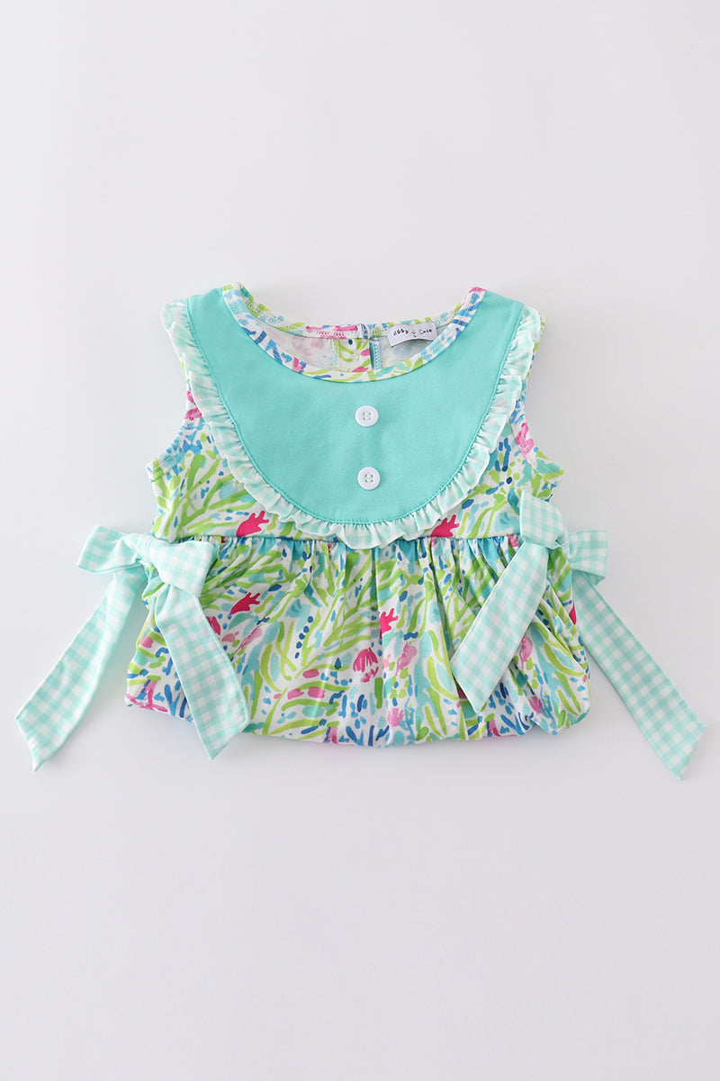 Ocean bloom print ruffle set - Ella Jane Lifestyle Boutique