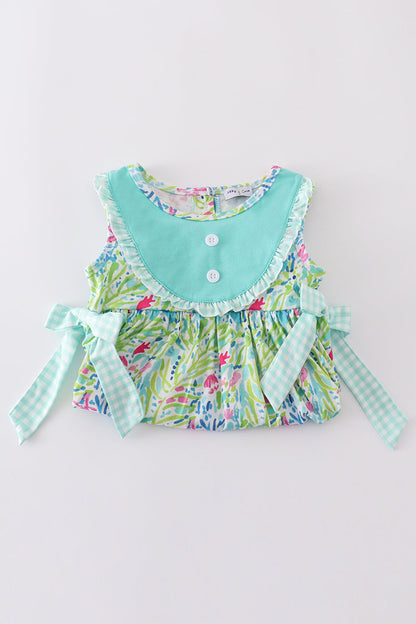 Ocean bloom print ruffle set - Ella Jane Lifestyle Boutique