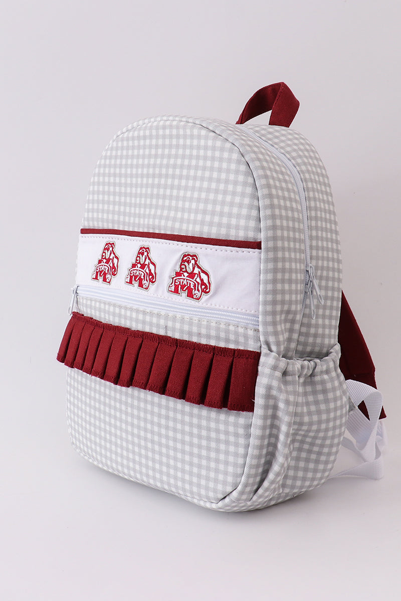 Mississippi state bulldogs embroidery girl schoolbag