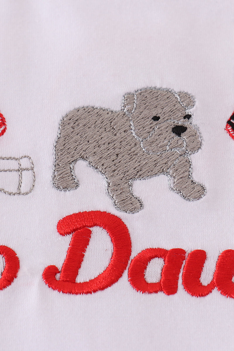 Conjunto de pantalones bombachos con bordado "Go Dawgs" de Georgia en blanco