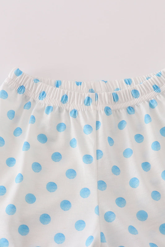 Conjunto de pantalones cortos con apliques de personajes azules
