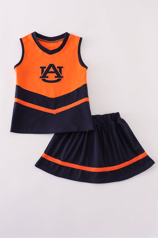 Conjunto de falda pantalón de fútbol con bordado Auburn para niñas