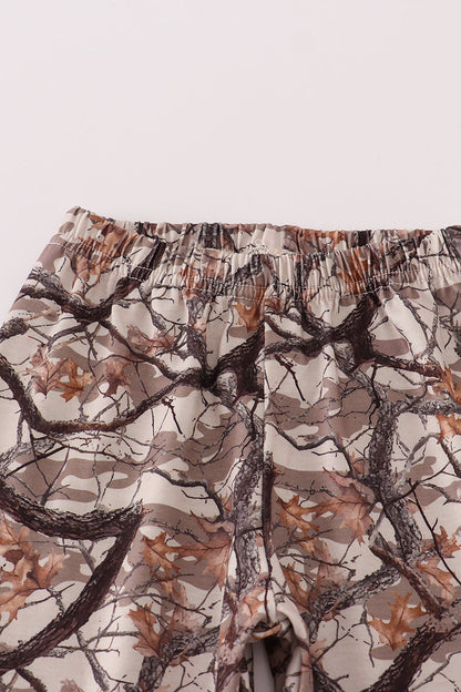 Hunting dog deer duck embroidery pants set