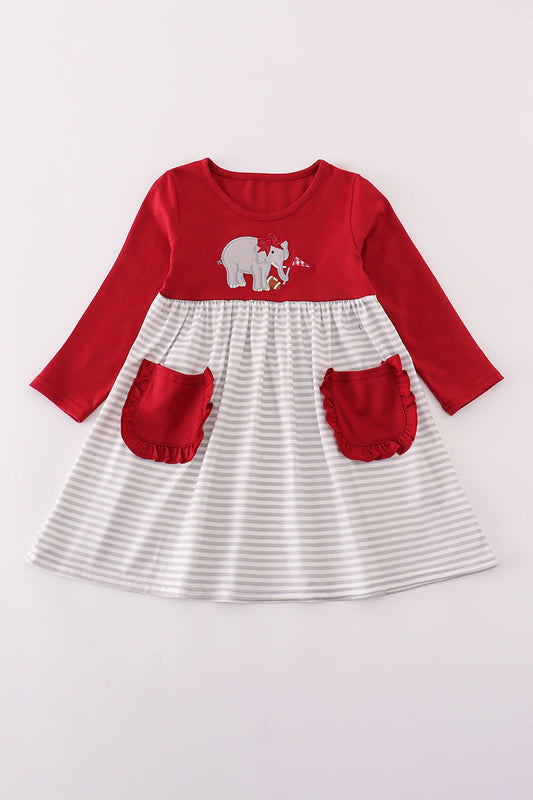 Alabama roll tide elephant applique stripe dress