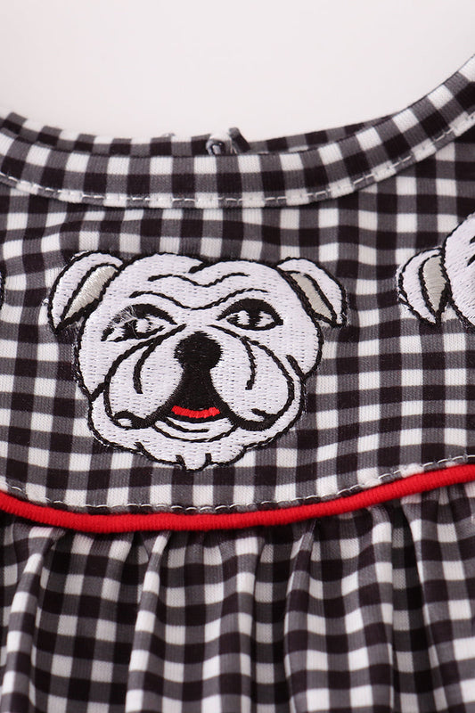 Georgia bulldog embroidery plaid bloomer set