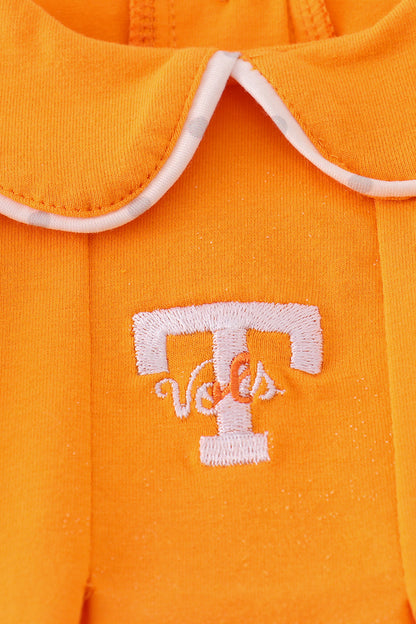 Orange Tennessee Go Vols Embroidery Baby Girl Bubble