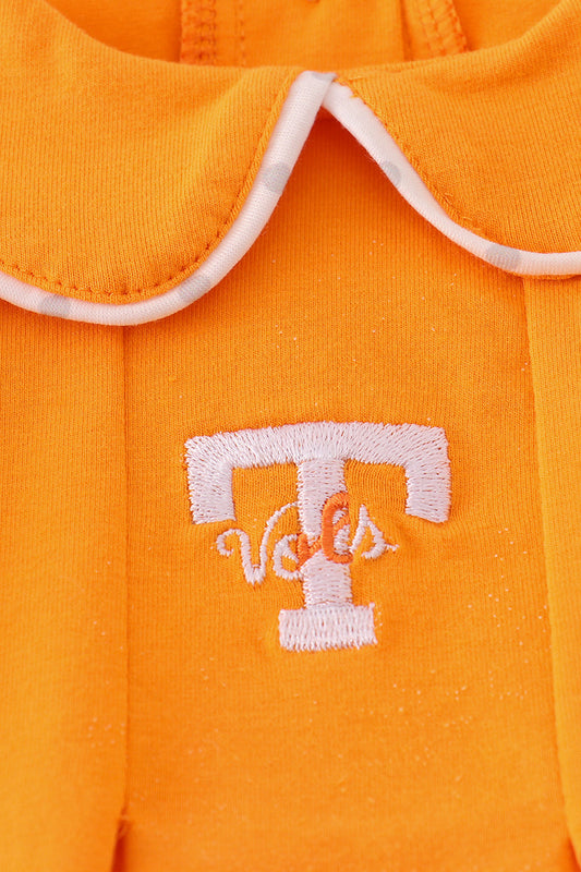 Orange Tennessee Go Vols Embroidery Baby Girl Bubble