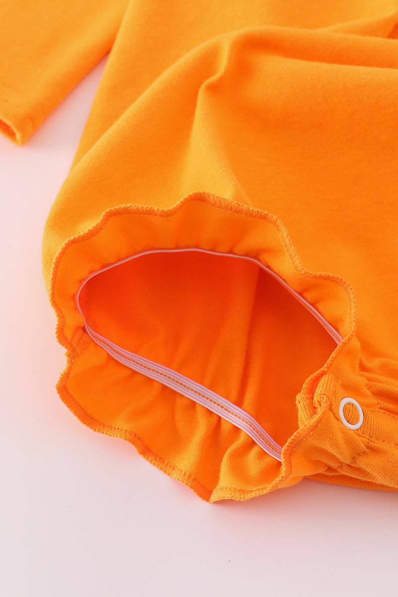 Orange Tennessee Go Vols Embroidery Baby Girl Bubble