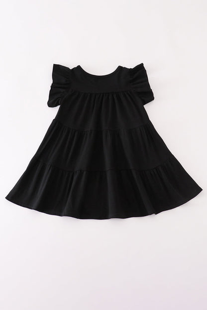 Black ghost sequin ruffle dress
