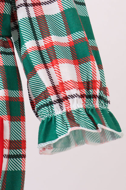 Green plaid ruffle bubble