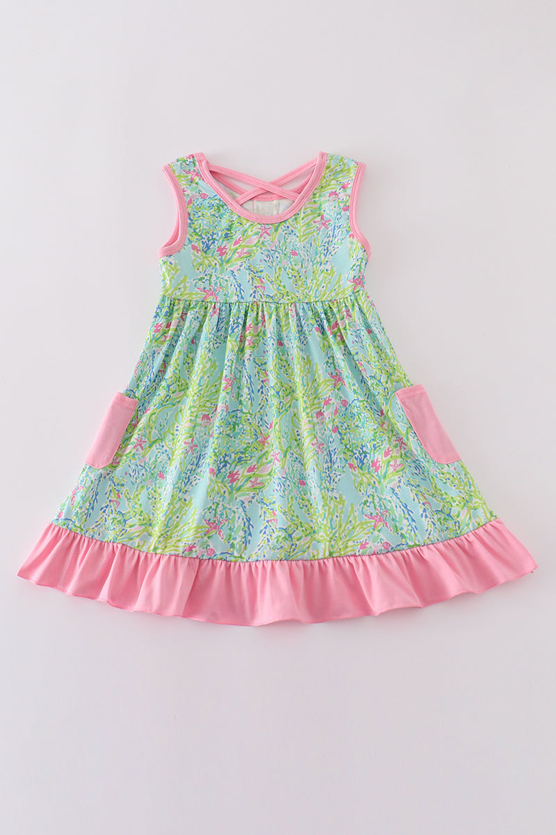 Meadow breeze print girl ruffle dress - Ella Jane Lifestyle Boutique