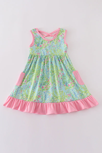 Meadow breeze print girl ruffle dress - Ella Jane Lifestyle Boutique