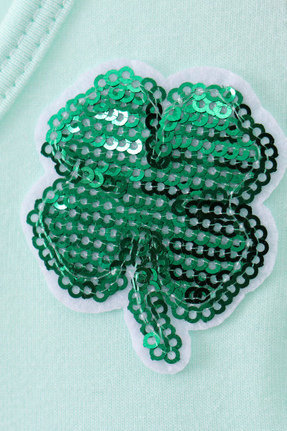 Mint clover sequin ruffle girl’s tiered dress